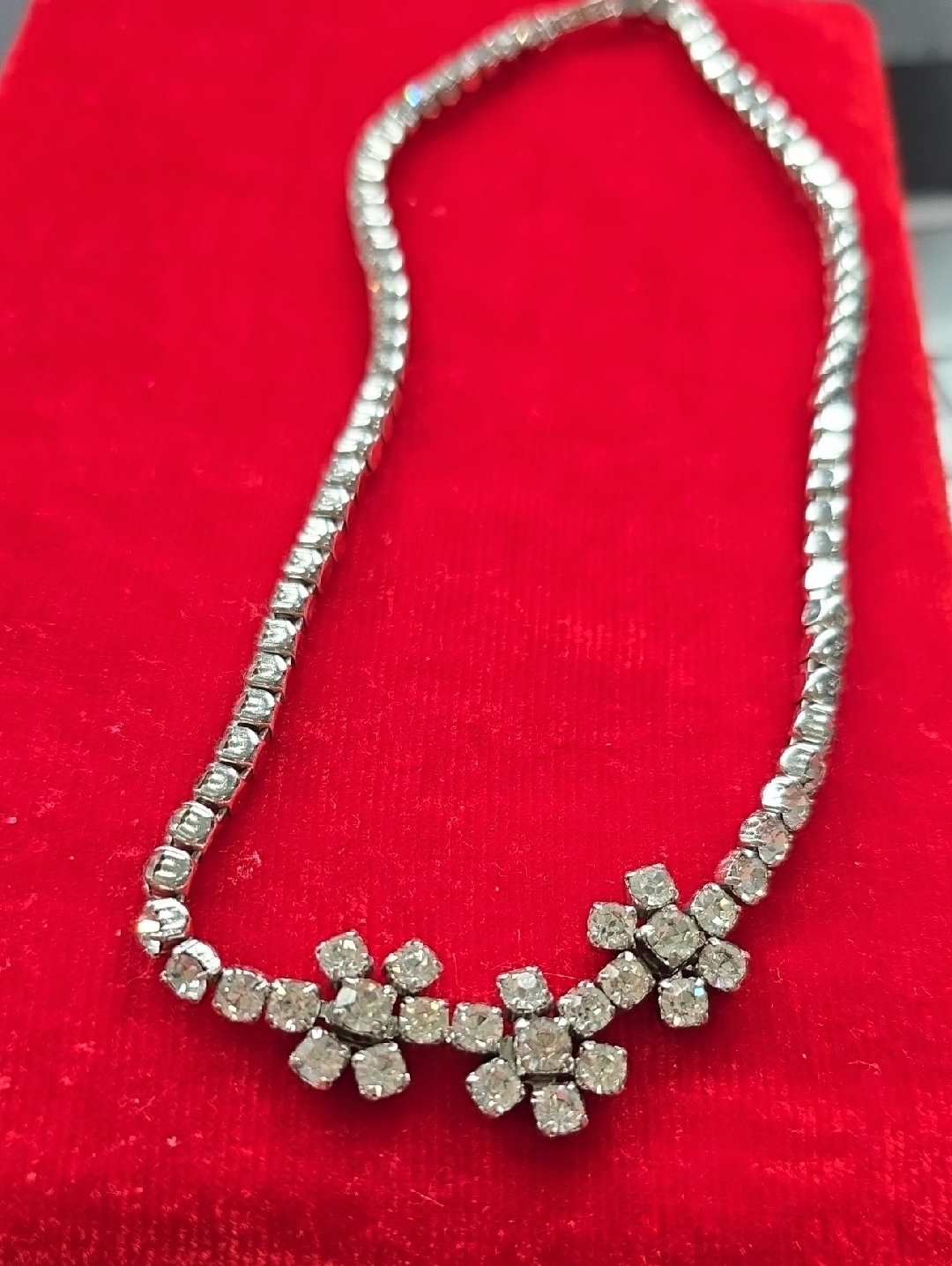 Kramer Silver Crystal Flower Necklace - Elegant Women’s Jewelry